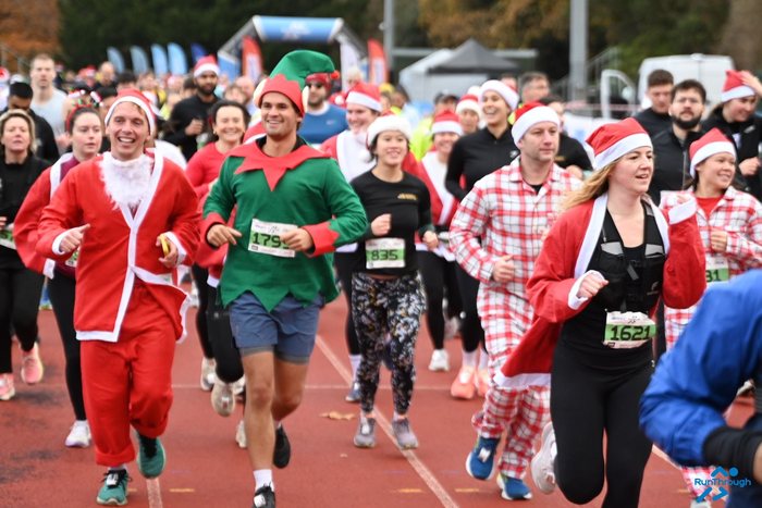 The Mood Booster Run Club dressed up for a festive Christmas run